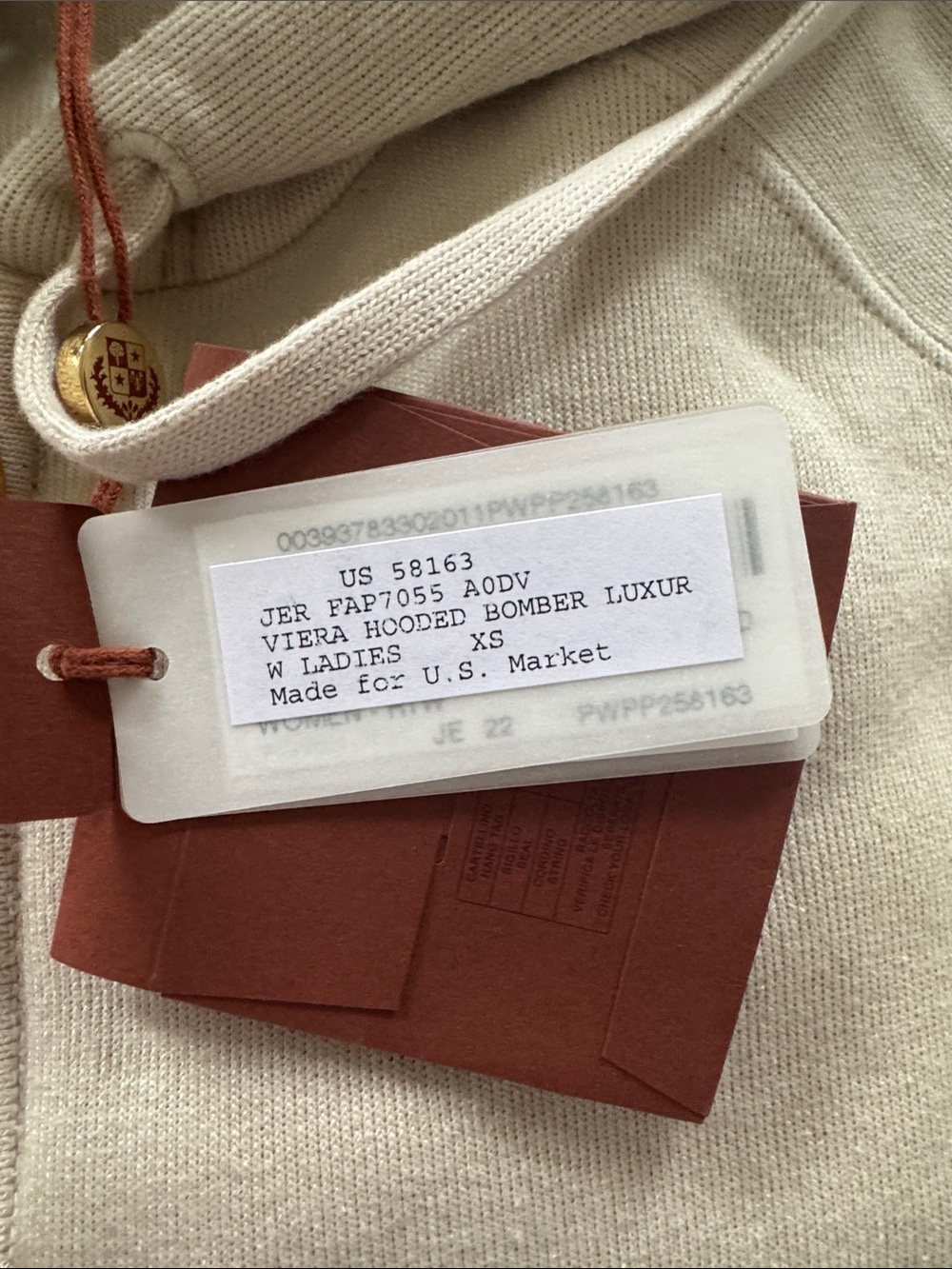 Loro Piana Cream Zip-Up Hoodie with Gold Hardware - Picture 2 of 5